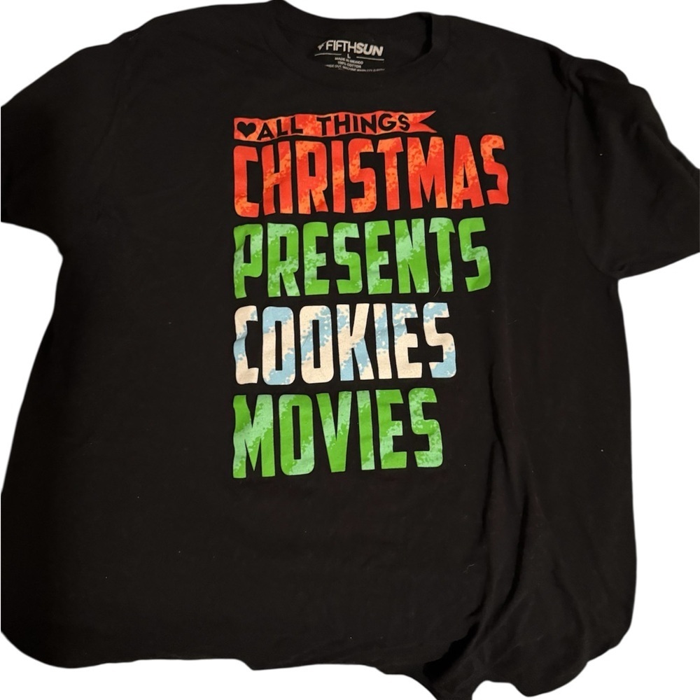 Fifth Sun Black Christmas Graphic Tee